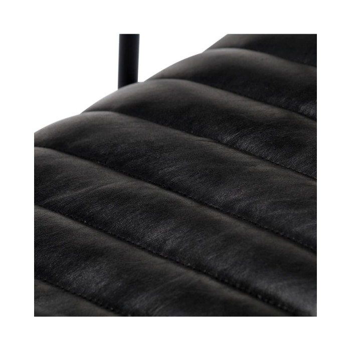 Chaise à bascule Noir Cuir véritable