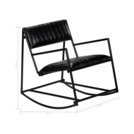 Chaise à bascule Noir Cuir véritable