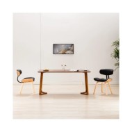 Chaises de salle à manger 2 pcs Noir Bois courbé et similicuir
