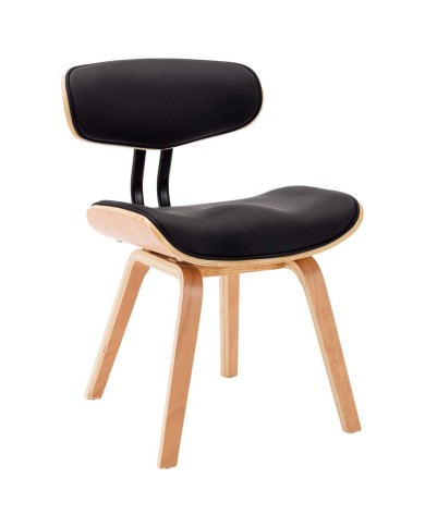 Chaises de salle à manger 2 pcs Noir Bois courbé et similicuir