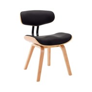 Chaises de salle à manger 2 pcs Noir Bois courbé et similicuir