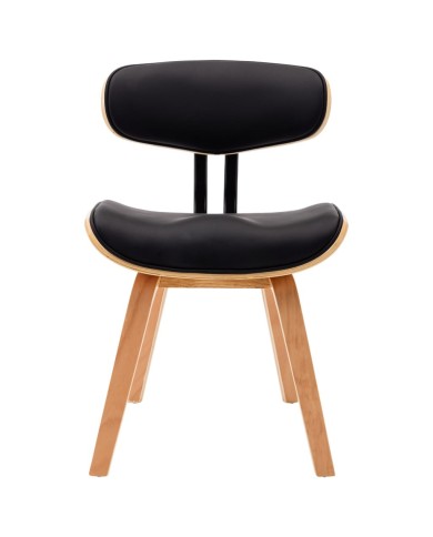Chaises de salle à manger 2 pcs Noir Bois courbé et similicuir