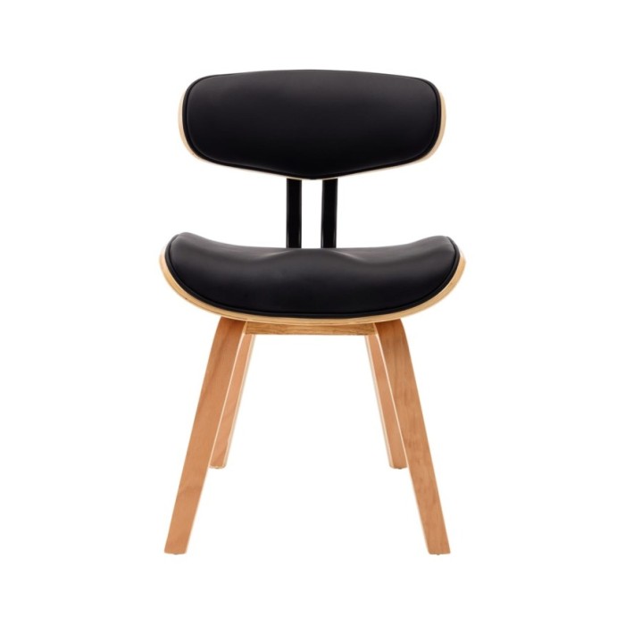 Chaises de salle à manger 2 pcs Noir Bois courbé et similicuir