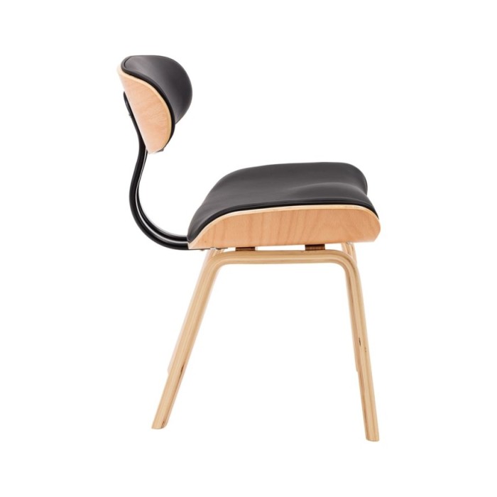 Chaises de salle à manger 2 pcs Noir Bois courbé et similicuir