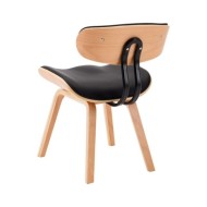 Chaises de salle à manger 2 pcs Noir Bois courbé et similicuir