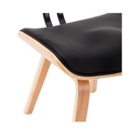 Chaises de salle à manger 2 pcs Noir Bois courbé et similicuir