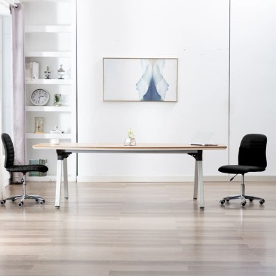 Chaises de salle à manger 2 pcs Noir Tissu