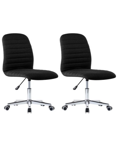Chaises de salle à manger 2 pcs Noir Tissu