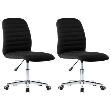 Chaises de salle à manger 2 pcs Noir Tissu