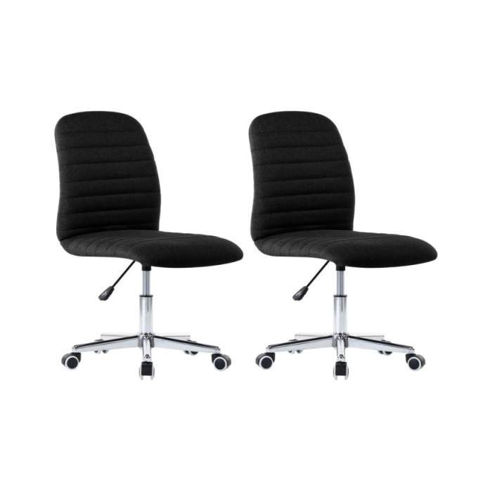 Chaises de salle à manger 2 pcs Noir Tissu