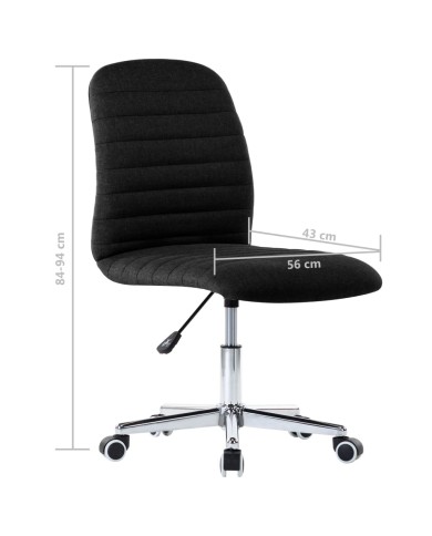 Chaises de salle à manger 2 pcs Noir Tissu