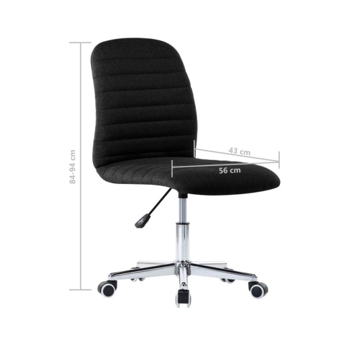 Chaises de salle à manger 2 pcs Noir Tissu