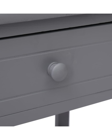 Table de chevet Gris 40x29x42 cm Bois de Paulownia