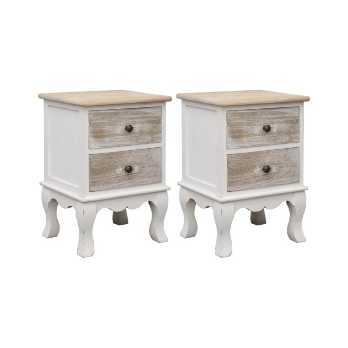 2 pcs Tables de chevet 35x30x50 cm Bois de Paulownia