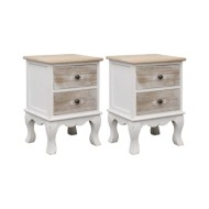 2 pcs Tables de chevet 35x30x50 cm Bois de Paulownia