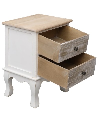 2 pcs Tables de chevet 35x30x50 cm Bois de Paulownia