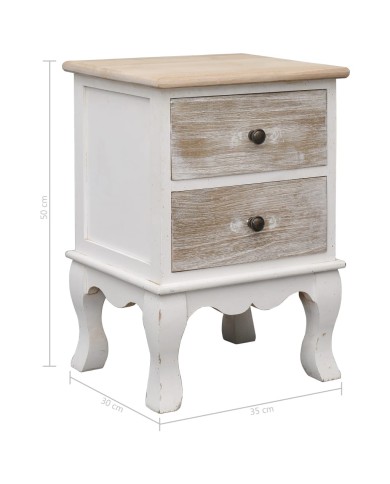 2 pcs Tables de chevet 35x30x50 cm Bois de Paulownia