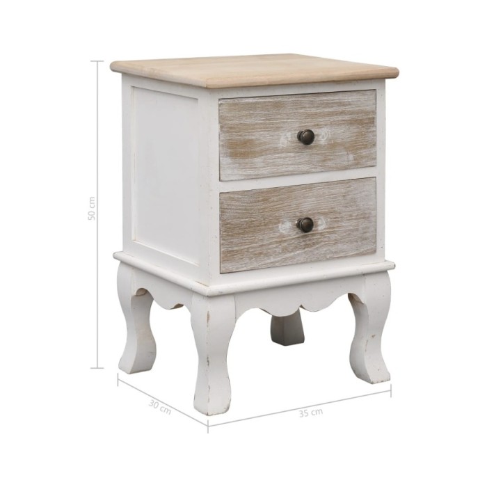 2 pcs Tables de chevet 35x30x50 cm Bois de Paulownia