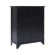 Armoire latérale Noir 60x30x75 cm Bois de Paulownia
