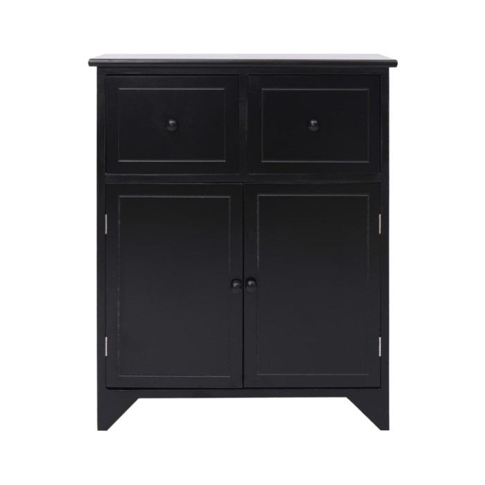 Armoire latérale Noir 60x30x75 cm Bois de Paulownia