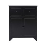 Armoire latérale Noir 60x30x75 cm Bois de Paulownia