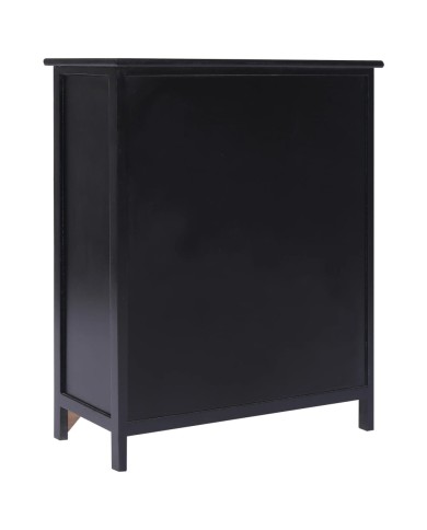Armoire latérale Noir 60x30x75 cm Bois de Paulownia