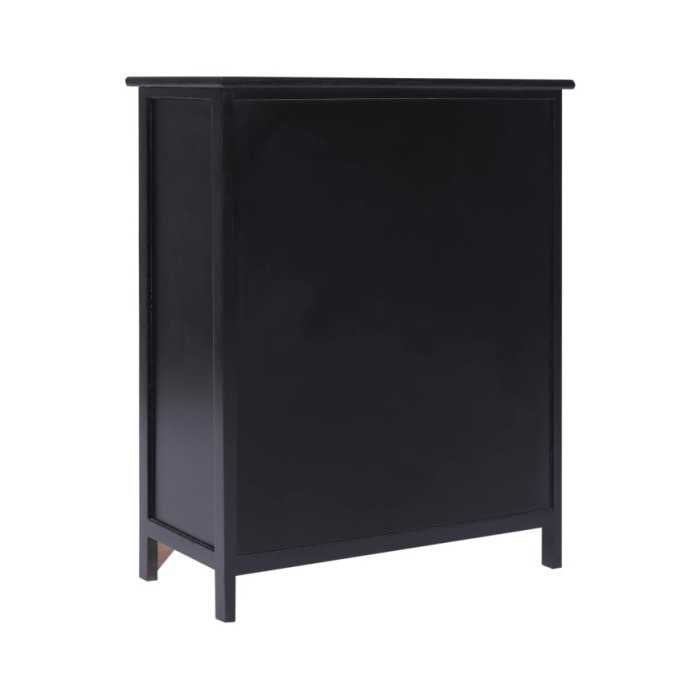 Armoire latérale Noir 60x30x75 cm Bois de Paulownia