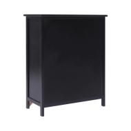 Armoire latérale Noir 60x30x75 cm Bois de Paulownia