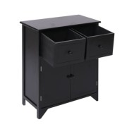 Armoire latérale Noir 60x30x75 cm Bois de Paulownia