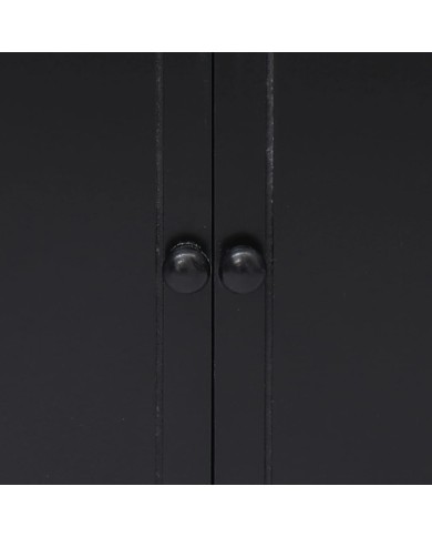 Armoire latérale Noir 60x30x75 cm Bois de Paulownia