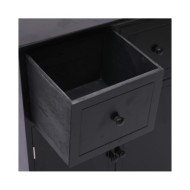 Armoire latérale Noir 60x30x75 cm Bois de Paulownia