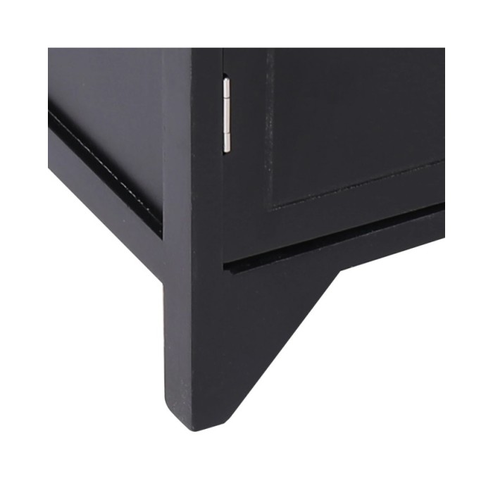 Armoire latérale Noir 60x30x75 cm Bois de Paulownia
