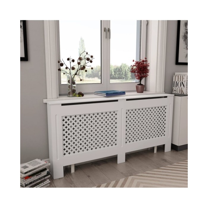 Cache-radiateur Blanc 172x19x81,5 MDF