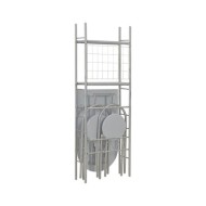 Ensemble à dîner pliant 3 pcs et étagère de rangement MDF acier