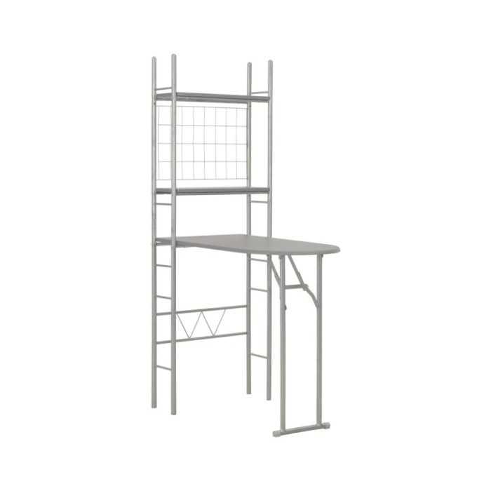 Ensemble à dîner pliant 3 pcs et étagère de rangement MDF acier