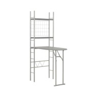 Ensemble à dîner pliant 3 pcs et étagère de rangement MDF acier