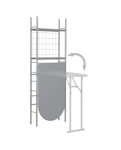 Ensemble à dîner pliant 3 pcs et étagère de rangement MDF acier