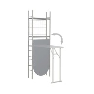 Ensemble à dîner pliant 3 pcs et étagère de rangement MDF acier