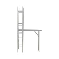 Ensemble à dîner pliant 3 pcs et étagère de rangement MDF acier