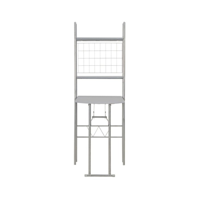 Ensemble à dîner pliant 3 pcs et étagère de rangement MDF acier
