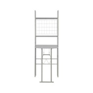 Ensemble à dîner pliant 3 pcs et étagère de rangement MDF acier