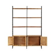 Bibliothèque 4 niveaux 124x30x180cm Bois solide de récupération