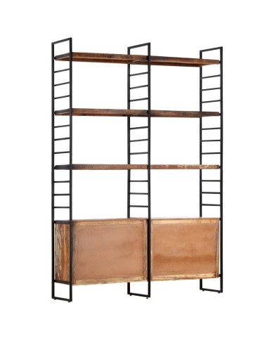 Bibliothèque 4 niveaux 124x30x180cm Bois solide de récupération