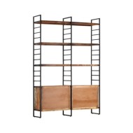 Bibliothèque 4 niveaux 124x30x180cm Bois solide de récupération