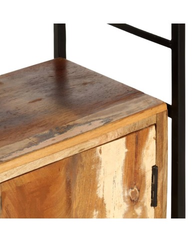 Bibliothèque 4 niveaux 124x30x180cm Bois solide de récupération