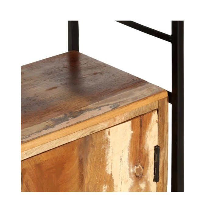 Bibliothèque 4 niveaux 124x30x180cm Bois solide de récupération