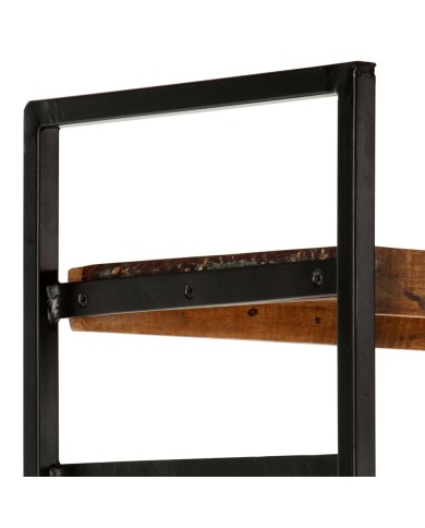 Bibliothèque 4 niveaux 124x30x180cm Bois solide de récupération