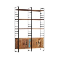 Bibliothèque 4 niveaux 124x30x180cm Bois solide de récupération