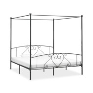 Cadre de lit à baldaquin Gris Métal 180 x 200 cm 