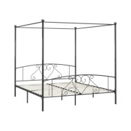 Cadre de lit à baldaquin Gris Métal 180 x 200 cm 